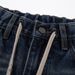 American Style Vintage Washed Denim Men's Loose Wide-Leg Drawstring Tie Casual Straight Pants Trendy_viptrois.com