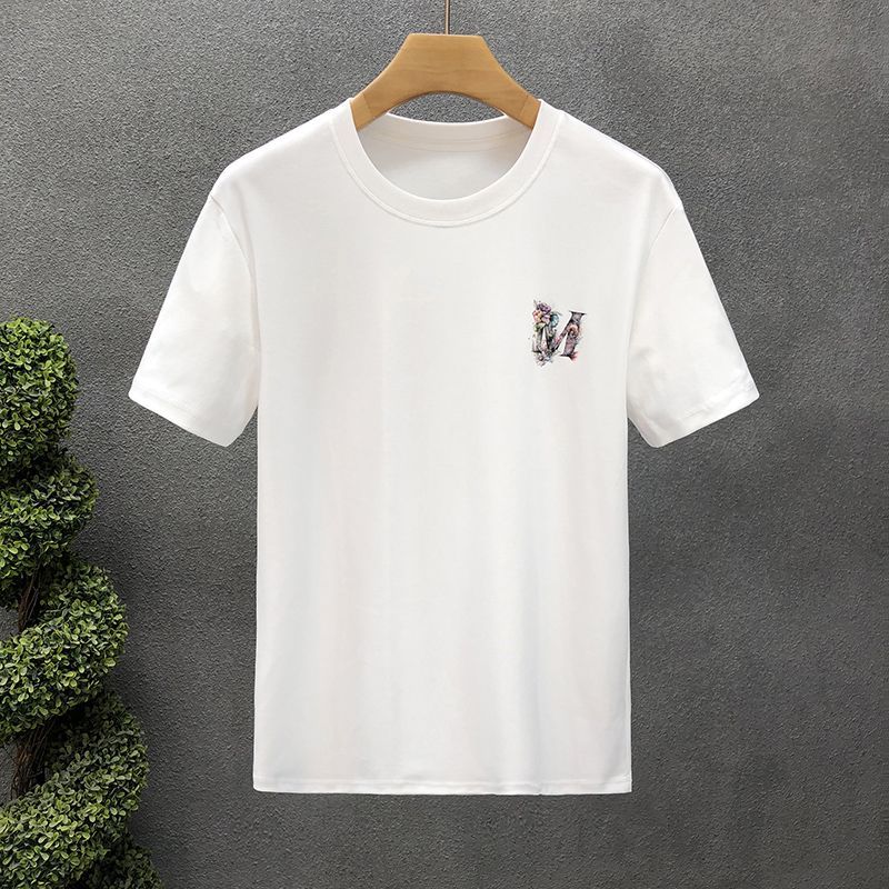 Popular Printed Short-sleeved T-shirt Men's Trendy Top 2025 Summer New Men's Round Neck Handsome Half-sleeve_viptrois.com
