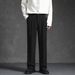Men's Summer Thin Straight Long Trousers Ice Silk Dress High Waist Commuting Casual Suit Wide Leg Loose Fit_viptrois.com