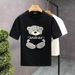 Little Bear Embroidered Short Sleeved For Youth Handsome Round Neck T-shirt 2025 Summer New Men's Cartoon Half Sleeves_viptrois.com