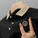 Men's British Style Embroidered Letter Polo Shirt - Breathable Short Sleeve Casual T-Shirt With Classic Collar_viptrois.com