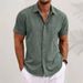 2025 Men's Linen Short-sleeved T-shirt, Loose Sweatshirt, Pure Color Cotton And Linen Shirt_viptrois.com