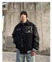 Men's Retro Baseball Jacket – Oversized Vintage Style With Contrast Color & Embroidered Details, Streetwear Outerwear_viptrois.com