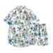 Men's Hawaiian Floral Shirt Short Sleeved Loose Fit Plus Size Beachwear Set Couple Style Retro Trendy Hong Kong Shorts_viptrois.com