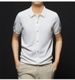Men's Solid Color Polo Shirt Short Sleeve Light Luxury Knitted T-Shirt Spring High Quality Undershirt_viptrois.com
