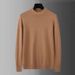 Men's Clothing Autumn And Winter Solid Color Slim Round Neck Sweater Versatile Knitted Sweater _viptrois.com