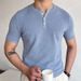 Summer New Knitwear Round Neck Short Sleeved Woolen T-shirt Men's SY0160_viptrois.com