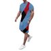 2025 New Summer Style Trendy Men's Short Sleeved Shorts Set Round Neck Casual Two_viptrois.com