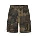 Men's Clothing High Street Accordion Pocket Multi Pocket Washed Camouflage Work Shorts Beach Pants_viptrois.com