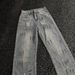 Early Spring New Hot Stamping And Floor Dragging Jeans, 2025 High Waist Loose Summer Versatile Fashion Wide Leg Pants,_viptrois.com