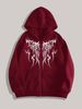 Cross-Border Y2K Vintage Punk Digital Print Casual American Gothic Couple Sports Hoodie_viptrois.com