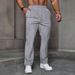 Men's Clothing Four Seasons New Leisure Jacquard Drawstring Loose Leisure Solid Color Pocket Sports Trousers_viptrois.com