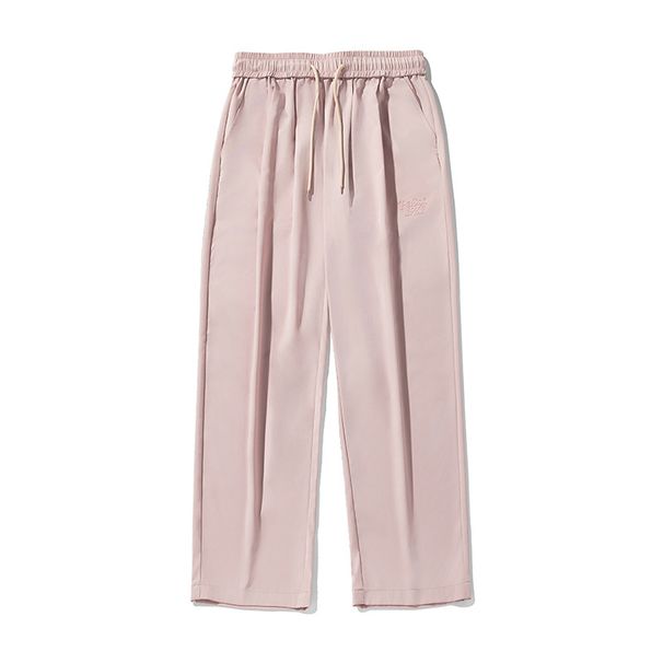 Monochrome Man- Loose Pleated Casual For Couples, Spring And Summer American Retro Letter Print Straight Pants, Trendy Brand Long Pants_viptrois.com