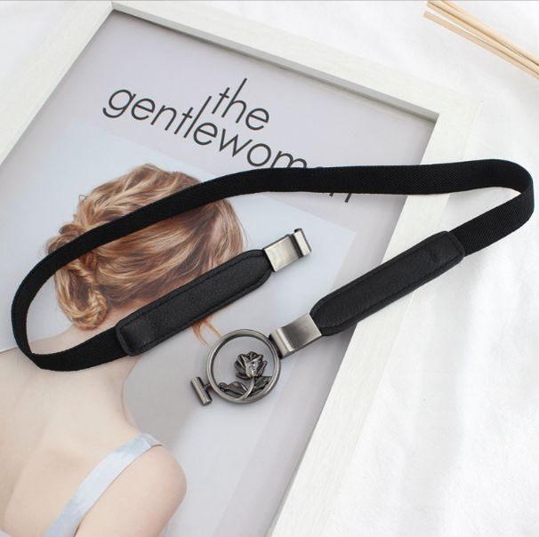 Korean Decorative Belt With Dress Waistband Flowers Hooks On The Buckle Fine Elastic Elastic Waist Belt Female_viptrois.com