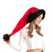 Christmas Long hair Santa hat Red black hat thick adult fluffy hat atmosphere props ornaments_viptrois.com