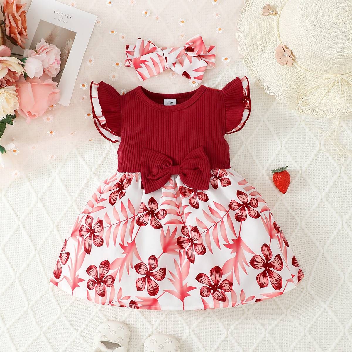 Kids’ Clothing Baby Girl Sleeveless Printed Dress_viptrois.com