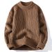 Men's Cable Knit Sweater - Winter Crewneck Pullover With Fleece Lining In Solid & Patterned Colors (Navy, Black, Grey & More)_viptrois.com