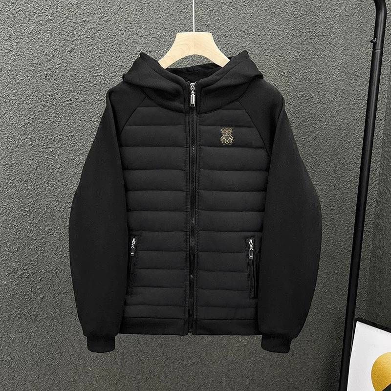 Men's Clothing 26 High-quality Cross-border Embroidered Bear Hooded Warm And Thick Down Cotton Coat_viptrois.com