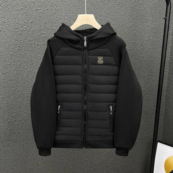 Men's Clothing 26 High-quality Cross-border Embroidered Bear Hooded Warm And Thick Down Cotton Coat_viptrois.com