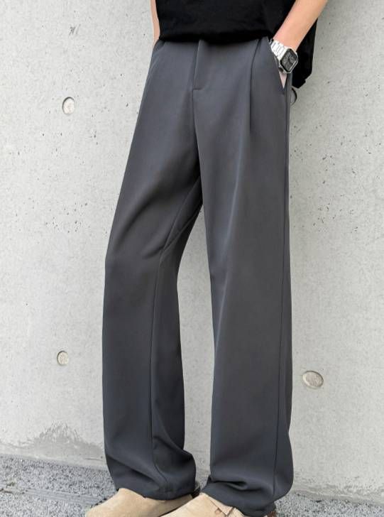 Men's Clothing Versatile Casual Dress Pants For Spring And Autumn, Men's Slightly Flared Suit Pants, Versatile And Slimming Casual Pants_viptrois.com