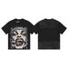 Vintage Dark Punk Gradient Rhinestone Vampire Portrait Oversized Unisex T-Shirt For Couples_viptrois.com