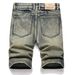 Men's Clothing Ripped Patch Denim Shorts Retro Jeans_viptrois.com