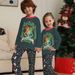 Christmas family dress Halloween cartoon print round neck home dress pajamas_viptrois.com