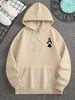 Men's Autumn And Winter Casual And Fashionable Loose Hooded Sweatshirt With Skull Pattern Printed Warm Long Sleeved Pullover_viptrois.com