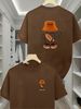 100% Pure Cotton Men's Summer Fashion Short Sleeved Cute Backpack Bear Pattern Printed Casual Slim Fit Versatile T-shirt Top_viptrois.com