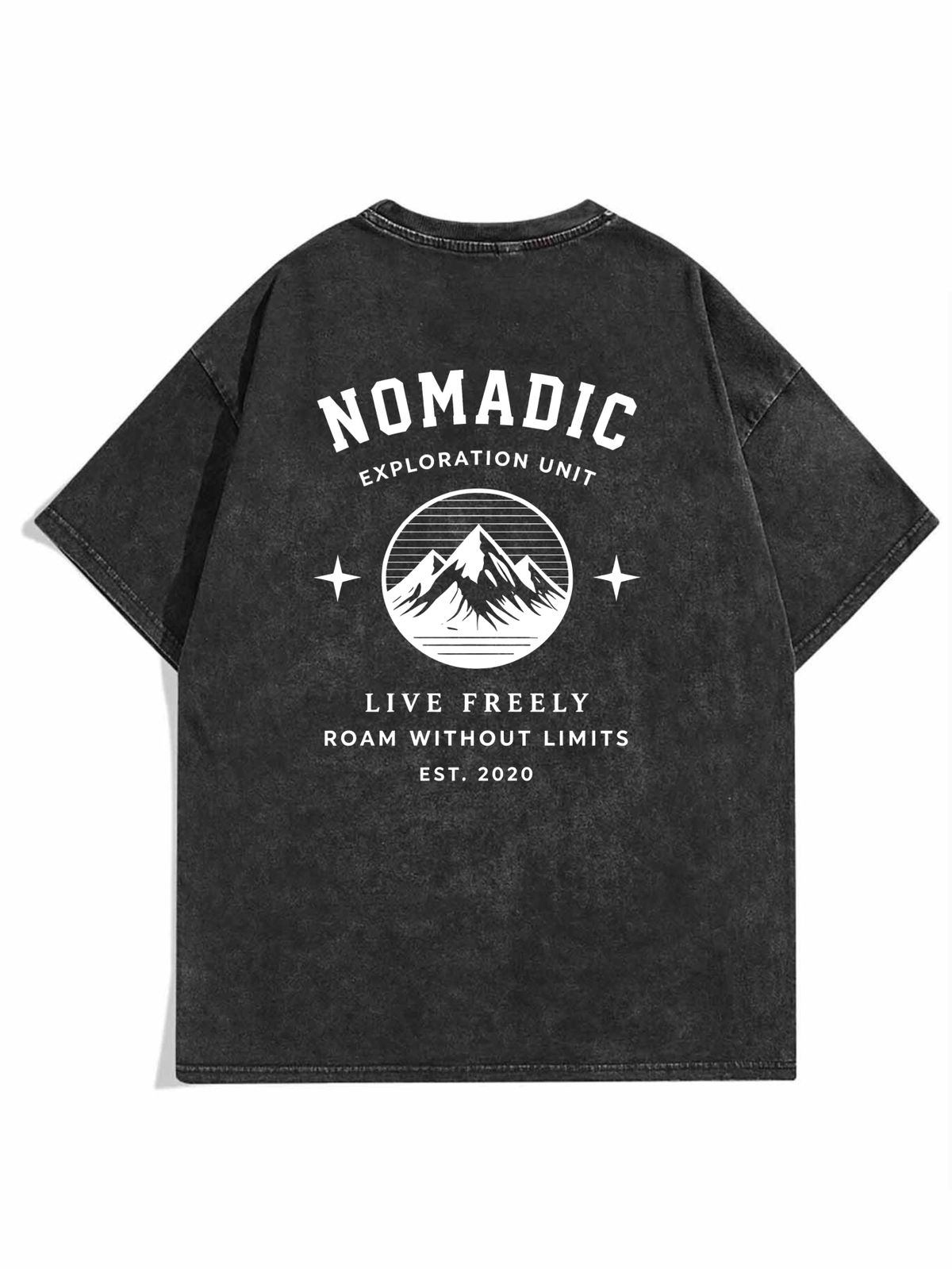 Men's Clothing Heavy Washed Cotton Short Sleeved T Shirt Casual Trend Unisex Summer Ins Black Round Neck Top Trendy Versatile Half Sleeve_viptrois.com