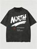 Men's Clothing Light Luxury T Shirt Short Sleeve Brush NORTH Compass Letter Printing Round Neck T-Shirts_viptrois.com