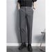 Men's Clothing Slim Straight Anti Wrinkle Suit Trousers Men's Non Iron Business Casual Trousers Advanced Drape Black Nine Point Small Suit Trousers_viptrois.com