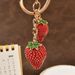 Bag Charm Fashion Small Strawberry Fruit Ladies Car Keychain Cute Alloy Keychain Key Ring Bag Pendant_viptrois.com