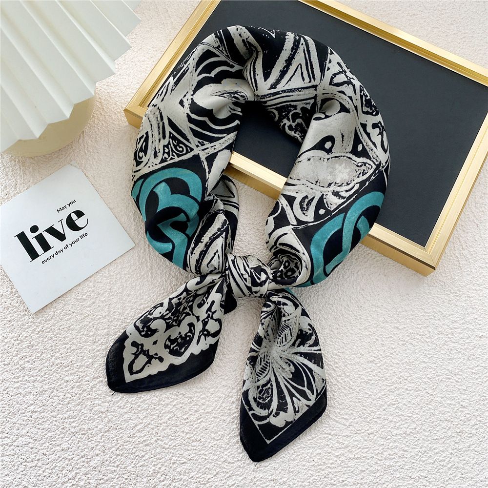 Silk Square Scarf For Women - Small Thin Fashion Scarf (Korean Style, Spring/Summer/Autumn, Professional Stewardess & Head Wrap)_viptrois.com