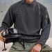 Men's Techwear Heavyweight Sweatshirt - Urban Utility Pullover With Dual Zippers & Arm Pocket_viptrois.com