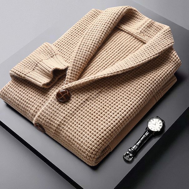 1 Autumn New Long Sleeve Sweater Men's Knitted Korean Style Turn-Down Collar Fashion Cardigan Wholesale We8850_viptrois.com