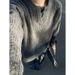 Vintage Fried Dough Twists Design Sweater Henry Collar Loose Pullover Knit_viptrois.com