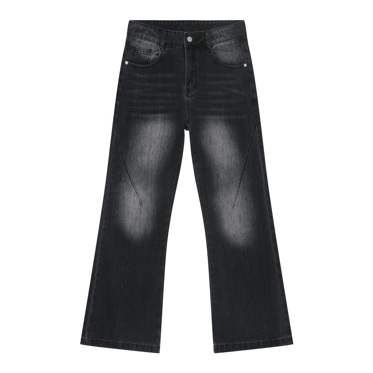 New Slim High Flared VIBE Style Washed Distressed Loose Jeans Trousers Men's Trend_viptrois.com