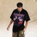 American Street Style Pink Portrait Print Design Pure Cotton Loose Casual Men's T-shirt For Summer_viptrois.com