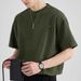 Men's Clothing Fashion Loose Casual Round Neck T Shirt Niche Design Knitted Texture Striped Short Sleeved Top T-Shirt_viptrois.com
