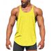 Men's American Style Sports Tank Top Muscle Training Cotton Plus Size Summer Round Hem Solid Color Vest_viptrois.com