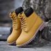 Men's & Women's Genuine Leather Martin Boots - Unisex Winter Snow Boots With Faux Fur Lining, Waterproof & Breathable For Outdoor Adventures_viptrois.com