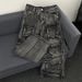 Men's Clothing High Street Heavy Washed Multi Pocket Workwear Jeans For Men And Women Loose American Straight Loose Wide Leg Mopping Trousers_viptrois.com