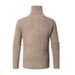 Autumn Winter Knitted With A Flip Collar And Half Zipper Knit Base, Solid Color Slim Fit Men's Sweater_viptrois.com