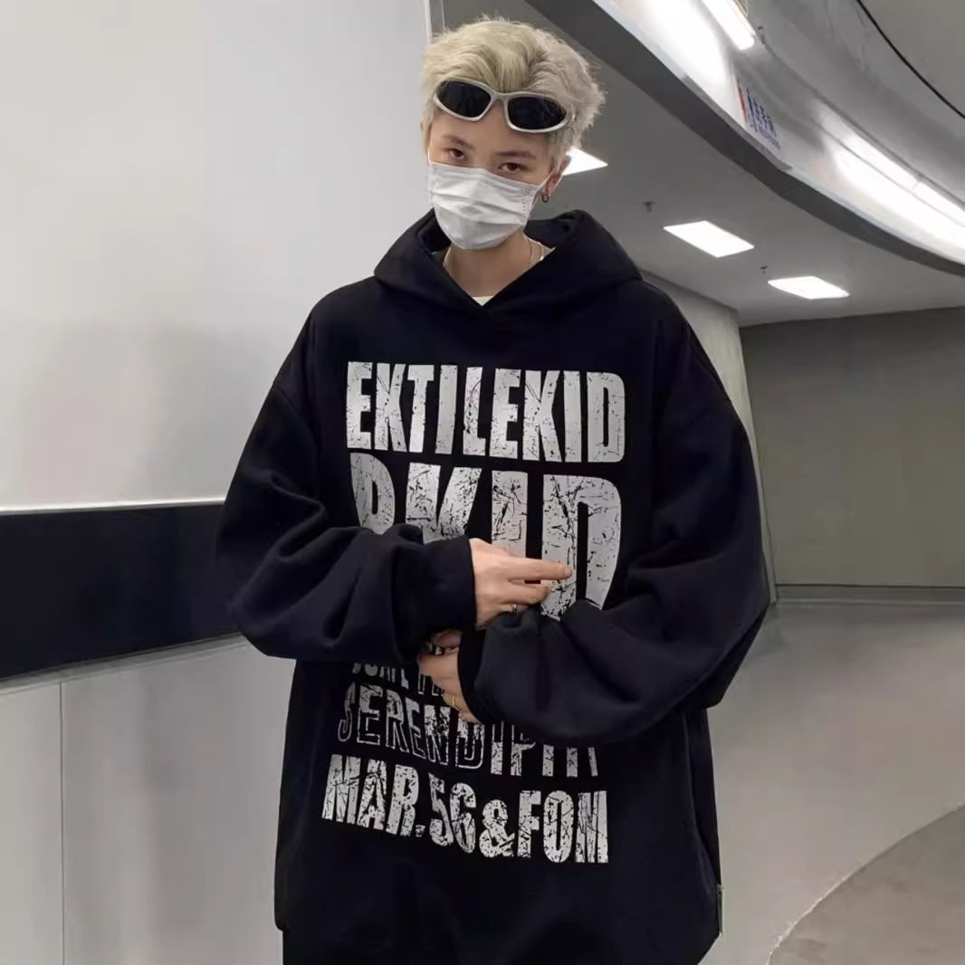 Autumn Casual Versatile Couple Jacket Men's Hooded Letter Printed Hoodie_viptrois.com