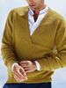 Men's Slim-Fit V-Neck Sweater – Winter Knit Pullover With Ribbed Hem (S-XXXL, 7 Colors) | Classic British Style Long Sleeve Top_viptrois.com