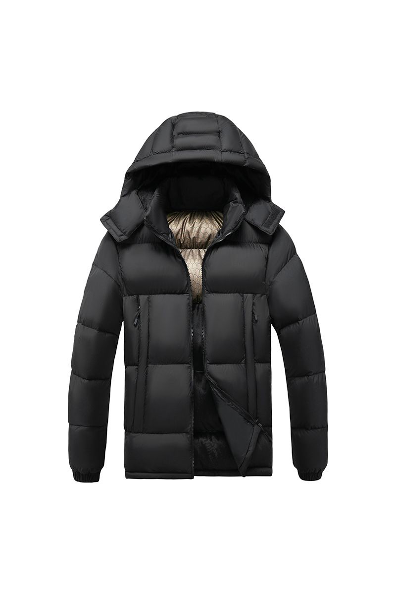Cotton-padded Men's Graphene Slim-fit Removable Cap Thickened Hooded Jacket Men_viptrois.com