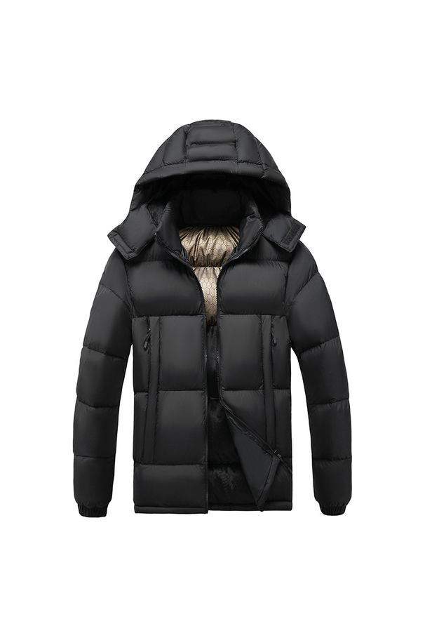 Cotton-padded Men's Graphene Slim-fit Removable Cap Thickened Hooded Jacket Men_viptrois.com