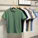 Men's Clothing Solid Color Button Lapel Polo Shirt Boys Casual Short Sleeved T Shirt Loose Half Sleeved Pullover Top Bottoming Shirt_viptrois.com