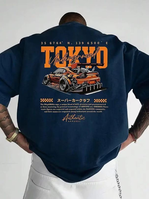 Men's Clothing Retro Racing Suit Short Sleeved T Shirt For Men And Women 2025 Summer Trendy Brand All Match Short Sleeved Hip Hop Street Style_viptrois.com